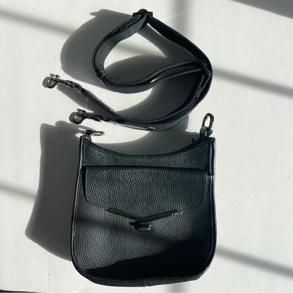 Botkier Valentina Small Hobo Saddle Crossbody Bag -  Black Leather - Picture 3 of 16